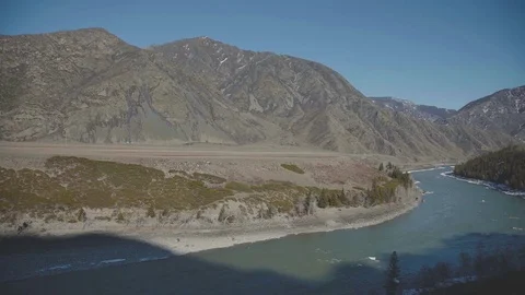 River flowing in the mountains. Altai, Siberia. Mountain lake Stock Footage 74895853