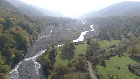 River flowing from the mountains Stock Footage 232915741