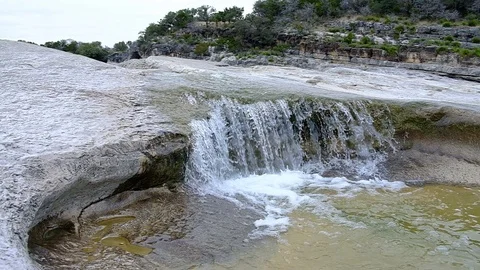 River flowing over limestone rock Video stock 103626354