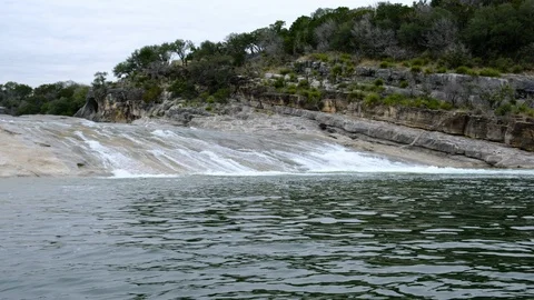 River flowing over limestone rock Stock Footage 103628250