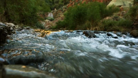 River flowing over rocks and boulders. Stock Footage 88406522