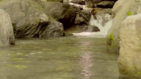 River flowing over rocks in slow motion in Sapanca city / Turkey Vídeo Stock 79926135