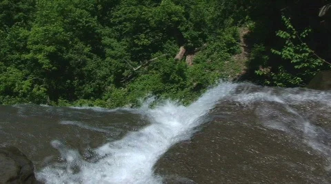 River Flowing Rapidly Downstream Stock Footage 481873