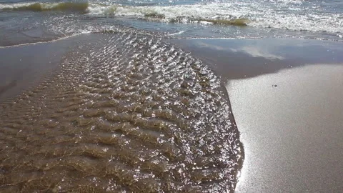 River flowing for the sandy channel, Ob reservoir, Novosibirsk, Russia Stock Footage 91130290