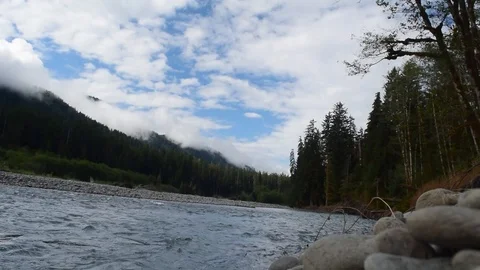 River Flowing with sound Stock Footage 95182502