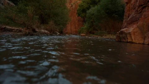 River flowing through a canyon. Stock Footage 88406527