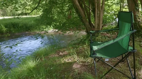 The river flowing through the forest in summer Stock Footage 335998833