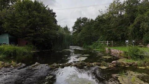 River flowing through green countryside in Durrow County Laois Ireland Stock-Footage 333415057