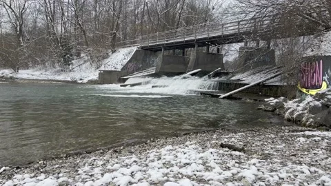 River flowing through the park Stock Footage 234120821