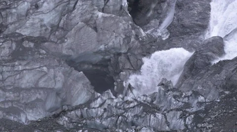 River flowing through rock formation Stock Footage