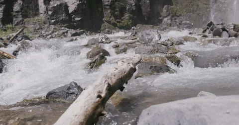 River flowing through the rocks in the forest Stock Footage 145280236