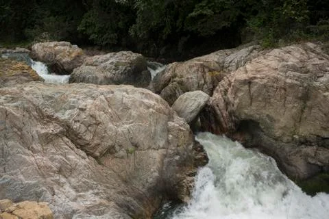 River flowing through rocks in forest, Yelapa, Jalisco, Mexico Stock Photos