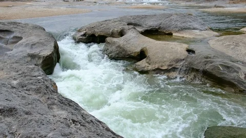 River flowing thru limestone rock Stock Footage 103630051