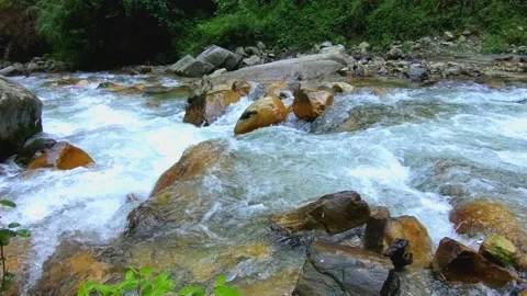 River flowing in the valleys of the Himalayas Video stock 194752955