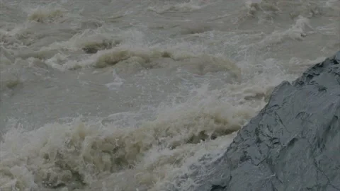 River flowing very close over the stone Stock Footage 201840586
