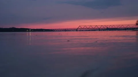 River Flowing, Waves Close Up, Sunlight Reflection On Water Surface Stock Footage 155357255