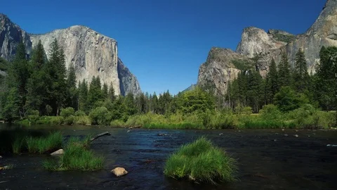 River Flowing In Yosemite Valley Stock Footage 108406467