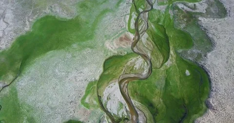 River flows along the mountains in Mongolia Stock Footage 149479769