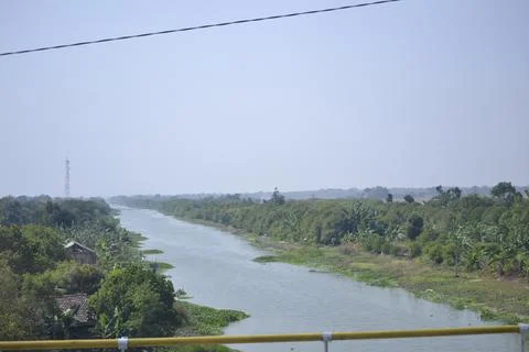 A river that flows far away seen from above Stock Photos