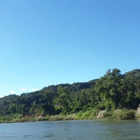 The river flows in Luangsay, Laos Stock Footage 244313122