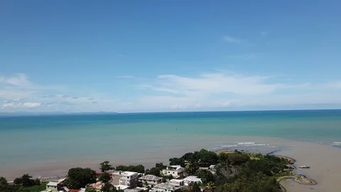 The river flows into the ocean Stock Footage 128036128