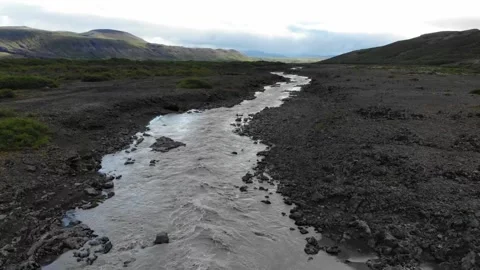 River Flows Through Arctic Tundra Stock Footage 149277067