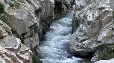 River flows through canyon (w/sound) Stock Footage 268101