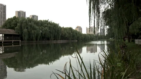 River flows through city in China Stock Footage 267704735