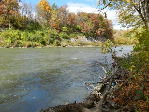 A river flows through it Stock Photos