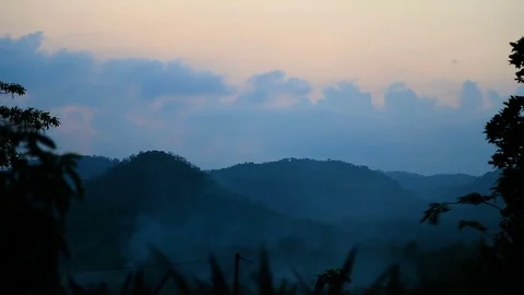 River flows through tropical rain forest jungle Stock Footage 74948249