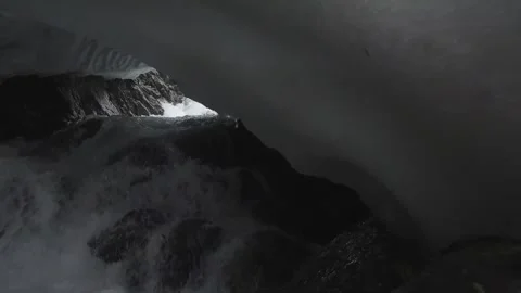 River flows through the tunnel. Ural mountains Video stock 269562818