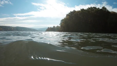 River flows towards the lense, stock video Stock Footage 97384827