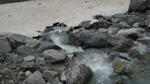 The river flows under the glacier Stock Footage 278995839