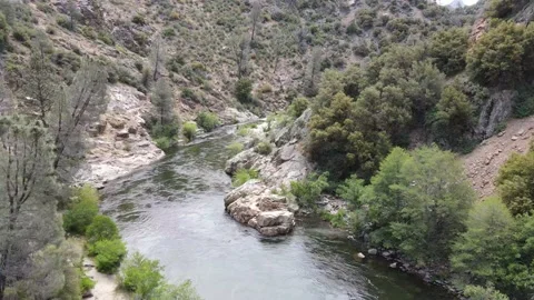 River Flyover to Bridge Stock Footage 131683777
