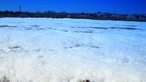 River foam ashore Stock Footage 75006218