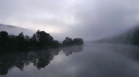 On The River Fog 1 Video stock 10595431