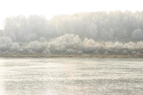 River in the fog 写真素材