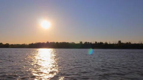River Forest Beach Movement Sunset Stock Footage 50367487
