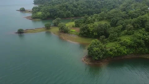 River in the forest. Beautiful Scenic View of Lake Surrounded by Forest Stock Footage 285074659