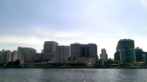 River in front of the hospital Video stock 38083772