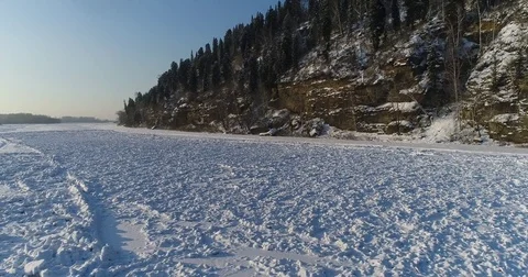 The river froze Stock Footage 83179196