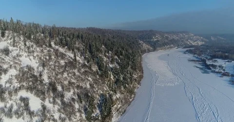 The river froze Stock Footage 83179406
