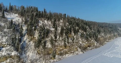 The river froze Stock Footage 83179671