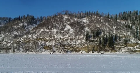 The river froze Stock Footage 83181001