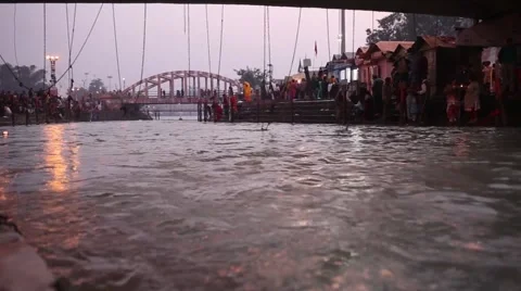 On the river Ganges in Varanasi Stock Footage 51531779