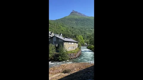 River in Geiranger Norway Stock Footage 337364574