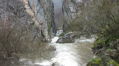 A river gorge Stock Footage