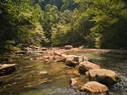 River in the gorge Stock Photos