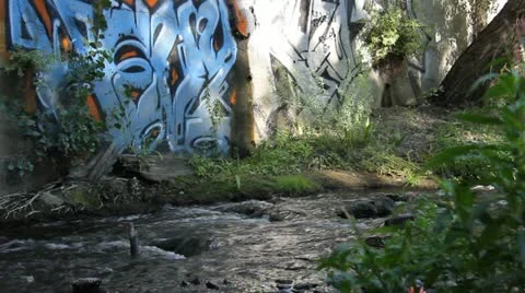 River graffiti Video stock 11471778