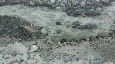 River gushing down the hill Stock Footage 77450198